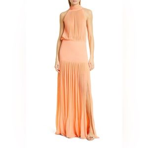 NWT Veronica Beard Lilliana Pleated Halter Maxi Dress
